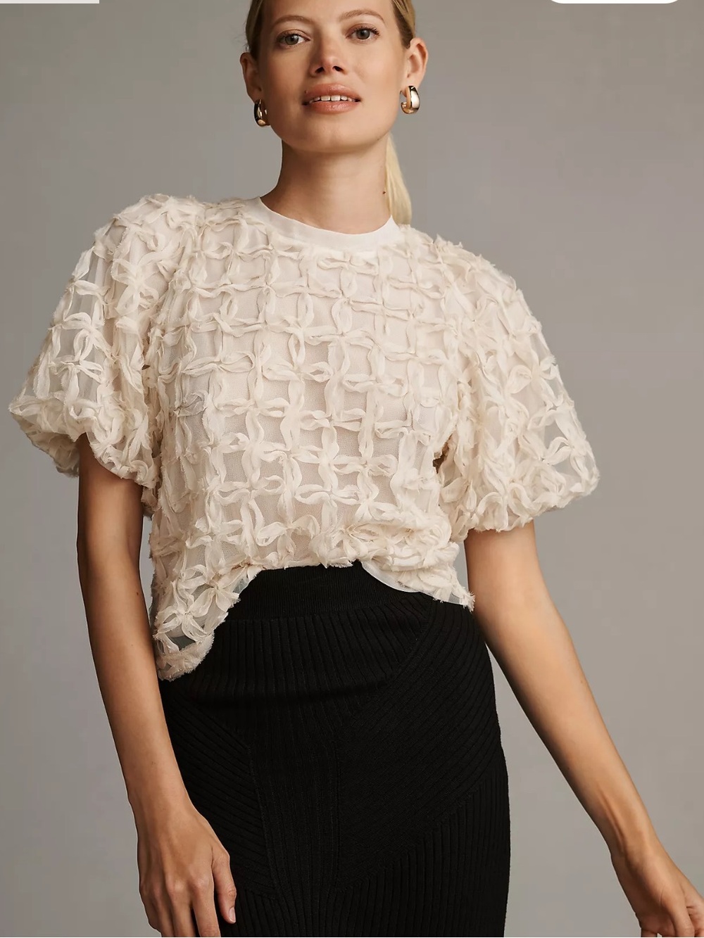 Sarah Hann Karla Textured Top from Anthropologie
Size XS Petite